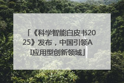 《科学智能白皮书2025》发布，中国引领AI应用型创新领域