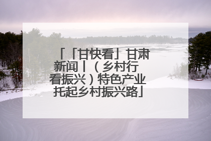「甘快看」甘肃新闻丨（乡村行 看振兴）特色产业托起乡村振兴路