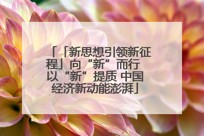 「新思想引领新征程」向“新”而行 以“新”提质 中国经济新动能澎湃
