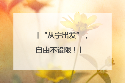 “从宁出发”，自由不设限！