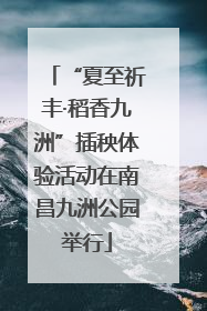 “夏至祈丰·稻香九洲”插秧体验活动在南昌九洲公园举行