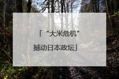 “大米危机”撼动日本政坛