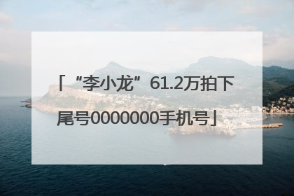 “李小龙”61.2万拍下尾号0000000手机号