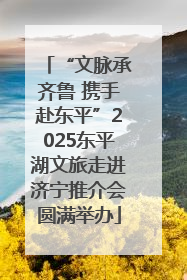 “文脉承齐鲁 携手赴东平”2025东平湖文旅走进济宁推介会圆满举办