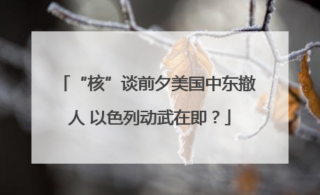 “核”谈前夕美国中东撤人 以色列动武在即？