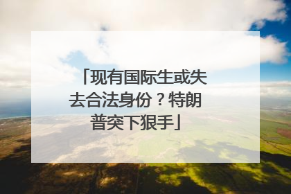现有国际生或失去合法身份？特朗普突下狠手