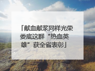 献血献浆同样光荣 娄底这群“热血英雄”获全省表彰