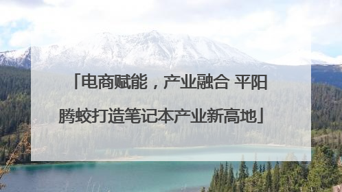 电商赋能，产业融合 平阳腾蛟打造笔记本产业新高地