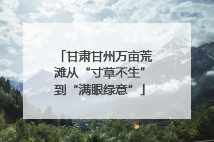 甘肃甘州万亩荒滩从“寸草不生”到“满眼绿意”