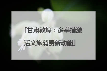 甘肃敦煌：多举措激活文旅消费新动能
