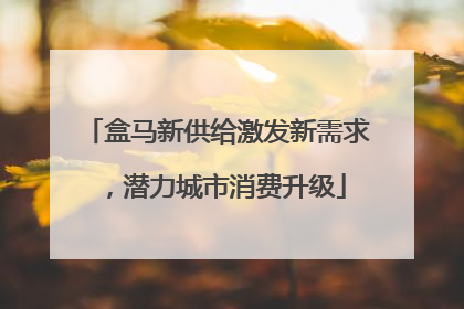 盒马新供给激发新需求，潜力城市消费升级