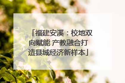 福建安溪：校地双向赋能 产教融合打造县域经济新样本