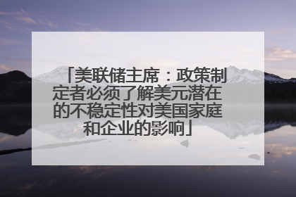 美联储主席：政策制定者必须了解美元潜在的不稳定性对美国家庭和企业的影响