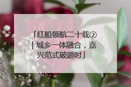 红船领航二十载②｜城乡一体融合，嘉兴范式破题时