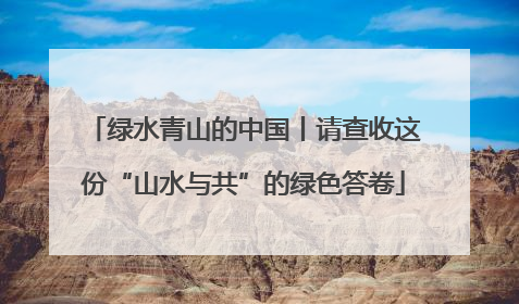 绿水青山的中国丨请查收这份“山水与共”的绿色答卷
