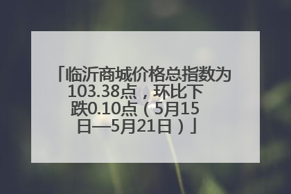 临沂商城价格总指数为103.38点，环比下跌0.10点（5月15日—5月21日）
