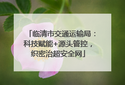 临清市交通运输局：科技赋能+源头管控，织密治超安全网