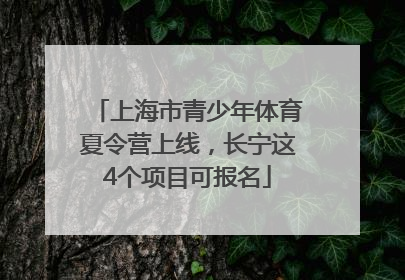 上海市青少年体育夏令营上线，长宁这4个项目可报名