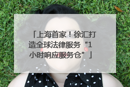 上海首家！徐汇打造全球法律服务“1小时响应服务仓”