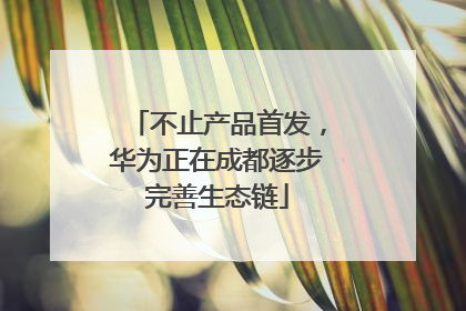 不止产品首发，华为正在成都逐步完善生态链