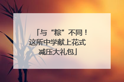 与“粽”不同！这所中学献上花式减压大礼包