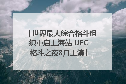世界最大综合格斗组织重启上海站 UFC格斗之夜8月上演