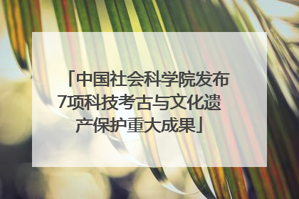 中国社会科学院发布7项科技考古与文化遗产保护重大成果