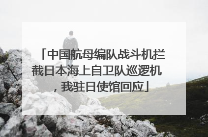 中国航母编队战斗机拦截日本海上自卫队巡逻机，我驻日使馆回应