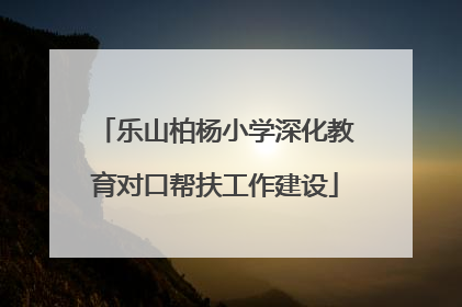 乐山柏杨小学深化教育对口帮扶工作建设