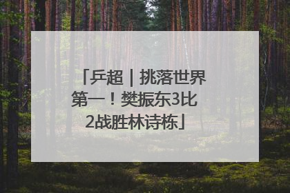 乒超｜挑落世界第一！樊振东3比2战胜林诗栋