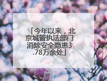 今年以来，北京城管执法部门消除安全隐患3.78万余处