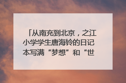 从南充到北京，之江小学学生唐海铃的日记本写满“梦想”和“世界”｜您牵挂的四川