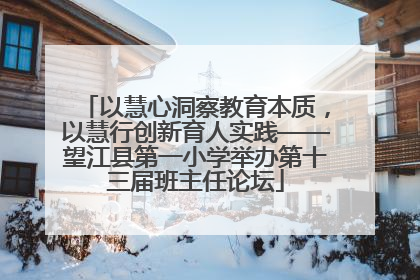 以慧心洞察教育本质，以慧行创新育人实践——望江县第一小学举办第十三届班主任论坛