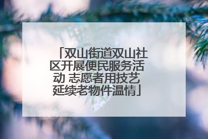 双山街道双山社区开展便民服务活动 志愿者用技艺延续老物件温情
