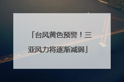 台风黄色预警！三亚风力将逐渐减弱