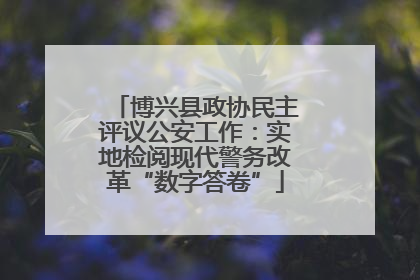 博兴县政协民主评议公安工作：实地检阅现代警务改革“数字答卷”
