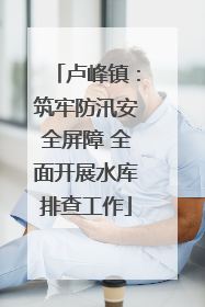 卢峰镇：筑牢防汛安全屏障 全面开展水库排查工作