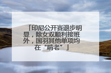 印尼公开赛退步明显，除女双顺利接班外，国羽其他单项均在“啃老”