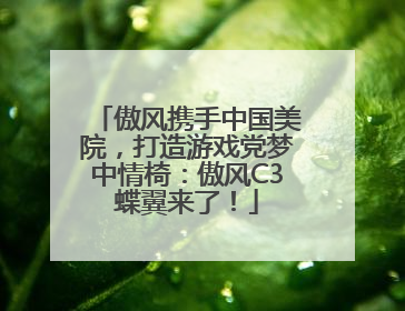 傲风携手中国美院，打造游戏党梦中情椅：傲风C3蝶翼来了！