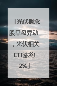 光伏概念股早盘异动，光伏相关ETF涨约2%