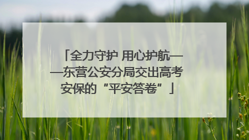 全力守护 用心护航——东营公安分局交出高考安保的“平安答卷”