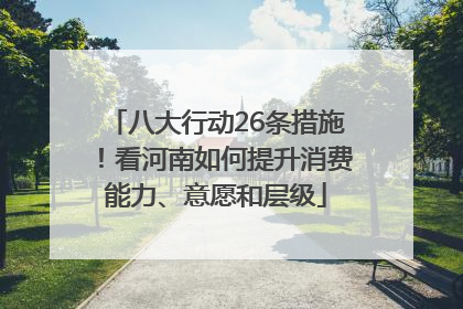 八大行动26条措施！看河南如何提升消费能力、意愿和层级