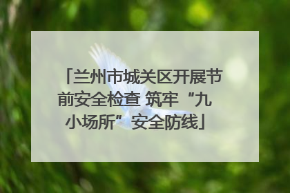 兰州市城关区开展节前安全检查 筑牢“九小场所”安全防线