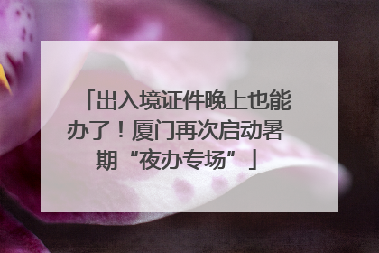 出入境证件晚上也能办了！厦门再次启动暑期“夜办专场”