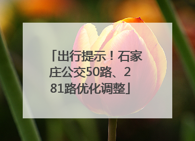 出行提示！石家庄公交50路、281路优化调整