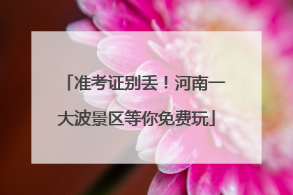 准考证别丢！河南一大波景区等你免费玩