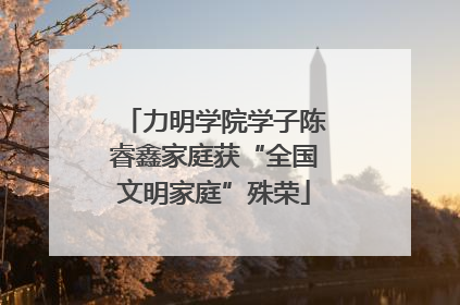 力明学院学子陈睿鑫家庭获“全国文明家庭”殊荣