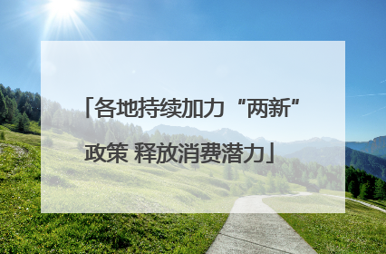 各地持续加力“两新”政策 释放消费潜力