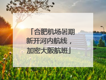 合肥机场暑期新开河内航线，加密大阪航班