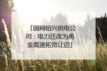 国网绍兴供电公司：电力迁改为甬金高速拓宽让道